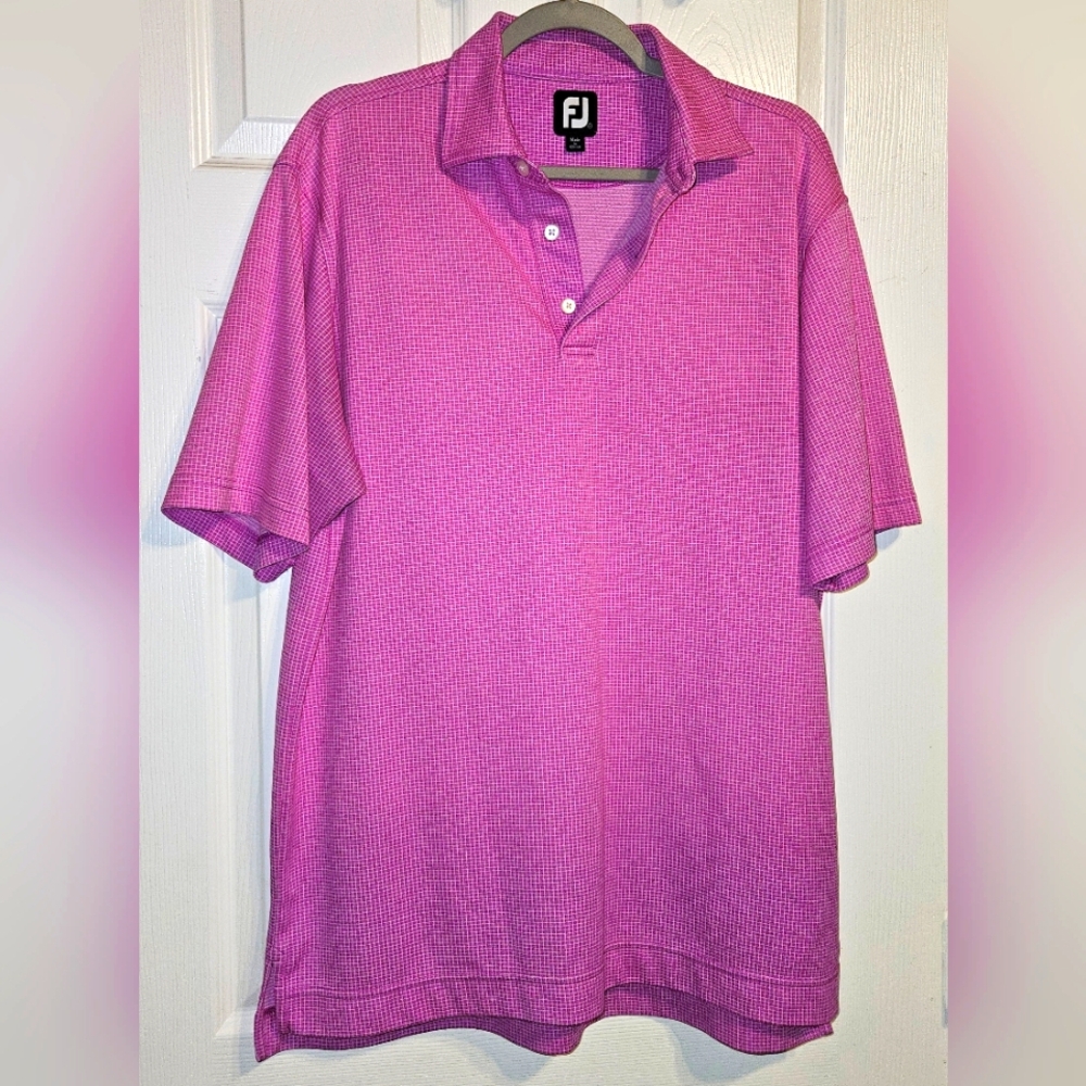 FootJoy Golf Polo Shirt Mens L Pink Short Sleeve